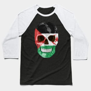 Western Sahara Flag Skull - Gift for Western Saharan With Roots From Western Sahara Baseball T-Shirt